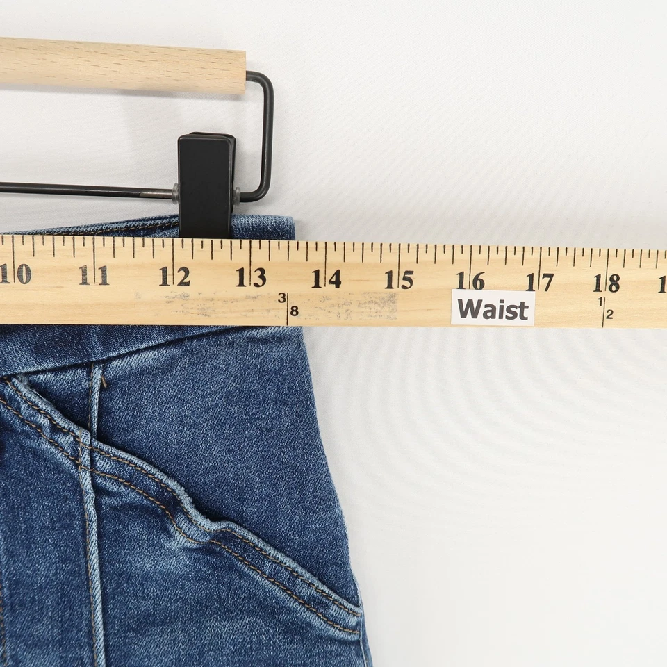 Kut From The Kloth Meg Wide Leg Jeans Womens 2 Blue High Rise Button Fly Pintuck - Image 4 of 4