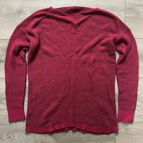 Maglione pullover maglia scollo a V LL Bean donna taglia small rosso punto shaker - Foto 2 di 7