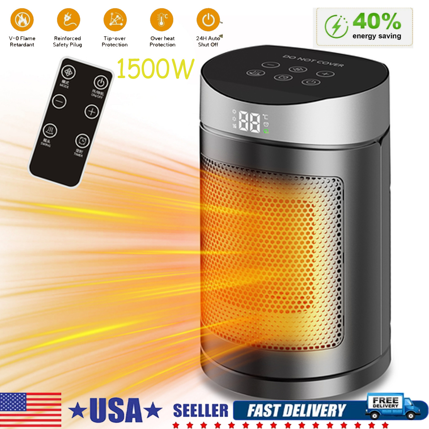 Portable Electric Heaters Indoor With Thermostat Ptc Ceramic