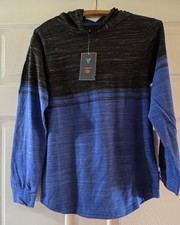 Univibe Hoodie Large Blue And Black Long Sleeves Logo Classic Outdoors Boys