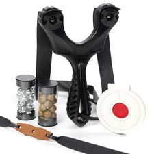 SimpleShot Axiom Ocularis Slingshot with Steel Ammo, Clay One Size, Black