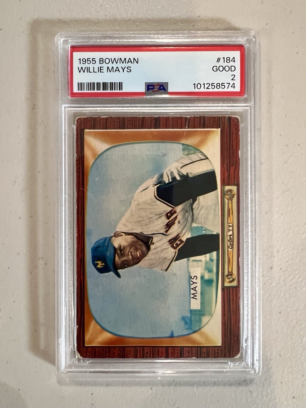 1955 Bowman #184 WILLIE MAYS PSA 2