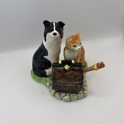 Border Fine Arts James Herriot's Country Kitchen Cruet Set Collie Hund Ingwer Katze