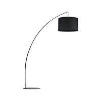 Bogenlampe Stehleuchte Schwarz Metall Stoff 245 Cm Hoch Xxl E27 Wohnzimmer