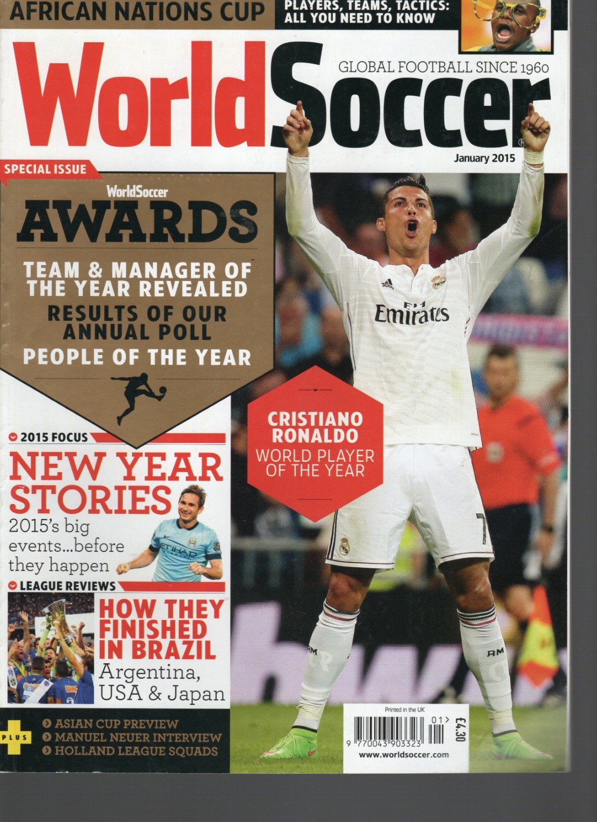 World Soccer Magazine Jan 2015 – Ronaldo World Player of the Year, Awards Issue