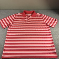 Nike Golf Polo Shirt Mens Extra Large Red White Striped Dri-FIT Tour Performance