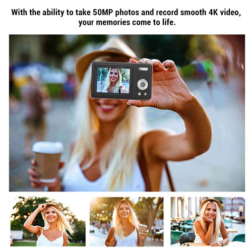 DV Camera Xmas Gift Compact Rechargeable 50MP Photos 16X Zoom Digital Camera For - Picture 7 of 23