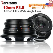 7artisans 10mm F3.5 APS-C Manual Focus Ultra-Wide Angle Lens for E/X/Z/M43 Mount