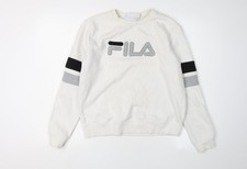 Unisex Adults UK S Regular FILA White Pullover Sweatshirt