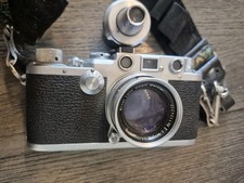 Vintage Leica IIIf Black Dial Camera Body w/  Leitz Summitar 50mm f2 & VIOOH