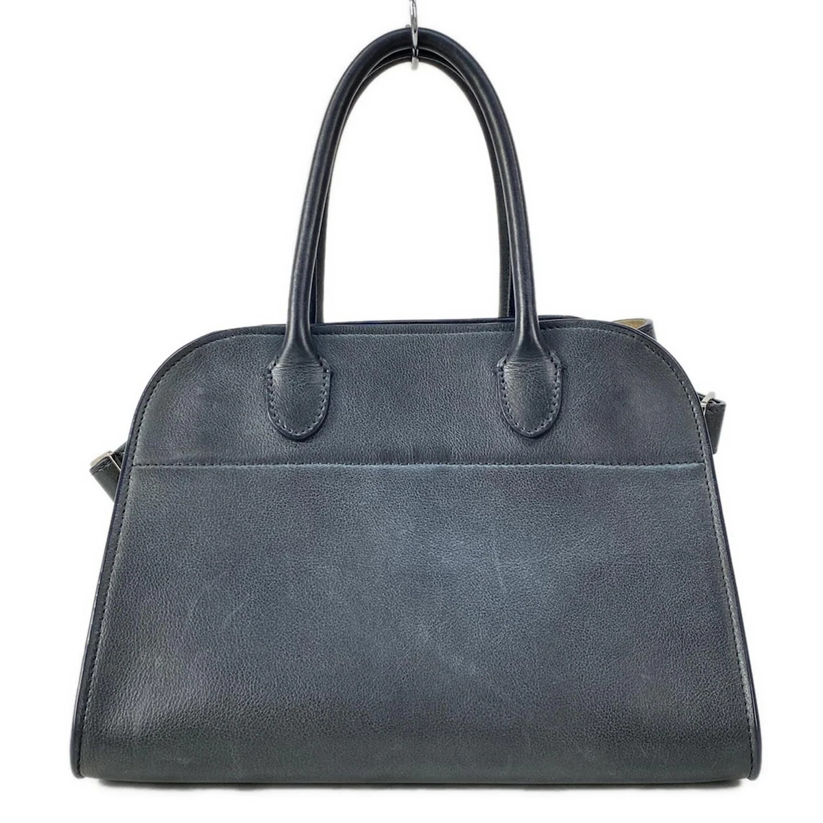THE ROW Soft Margaux 10 W1190 L72 Dark Navy Saddle Leather Tote Bag