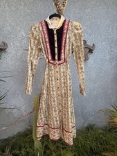 Vintage 1970s Gunne Sax by Jessica Calico Velvet Prairie Cottagecore Boho Size 5