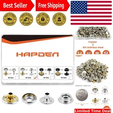 Complete 160-Piece Snap Button Set - Heavy Duty Fasteners for Indoor/Outdoor Use