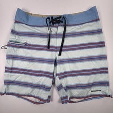 Patagonia Men  s Striped Board Shorts Swim Surf Size 31 Active Athletic Performan