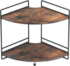 2 Tier Corner Shelf, Bathroom Organizer Countertop, Wooden Bathroom Trays for Co