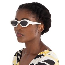 Prada Dark Grey Oval Ladies Sunglasses PR 26ZS 17K08Z 55 PR 26ZS 17K08Z 55
