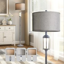 65'' Rustic Floor Lamp for Living Room with 2 Light Sources, Frosted Gray Green