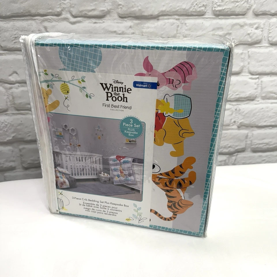 Disney Winnie The Pooh Primer Mejor Amigo Juego de 3 Piezas Cuna Infantil Nuevo Foto 3 de 4