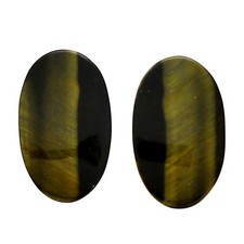 Natural Blue Tiger Eye Pair 15x24.5x4.5 mm Oval Polished Gemstone LS17-04232