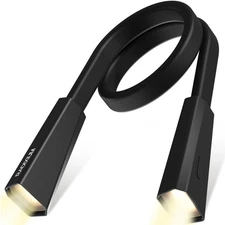 LED Neck Reading Light, Rechargeable Bendable Book Lamp with 4 Brightness