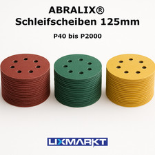 Schleifscheiben 125mm Klett 8 Loch Exzenter Schleifpapier Schleifblatt P40-P2000
