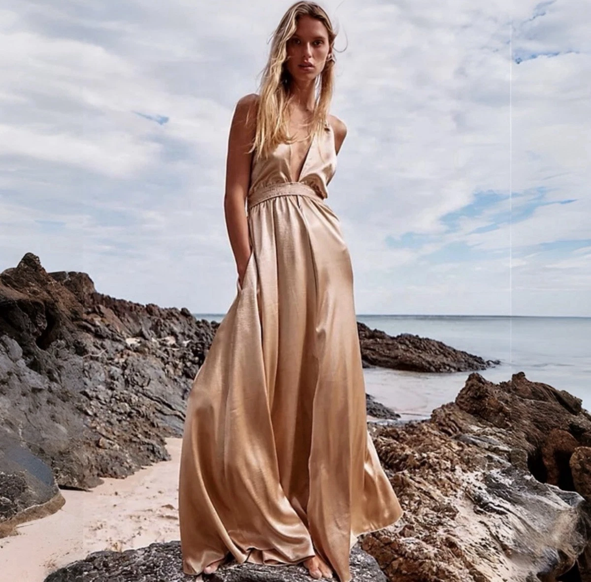 free people gold silk dress Satin Dresses for Women for sale Yellow