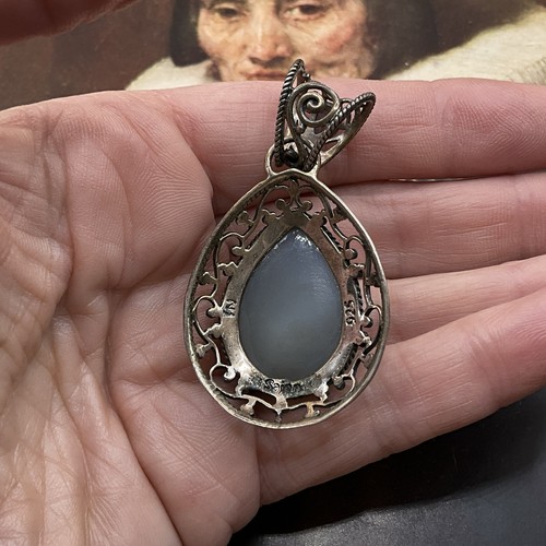 New Sterling Nicky Butler Drusy Topaz Pendant - Picture 3 of 6