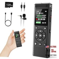 136GB Digital Voice Recorder with Playback,9000 Hours Audio Recording Black