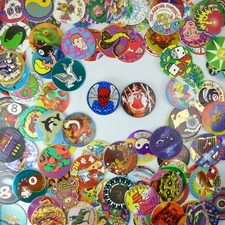 Lot of 100 Pogs / Milk Caps + 2 Slammers! 1990s Retro Nostalgia! Mix Unbranded