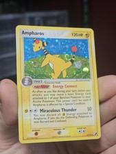 Pokémon TCG Ampharos Holo Rare 1/115 Moderately Played With Swirl!!
