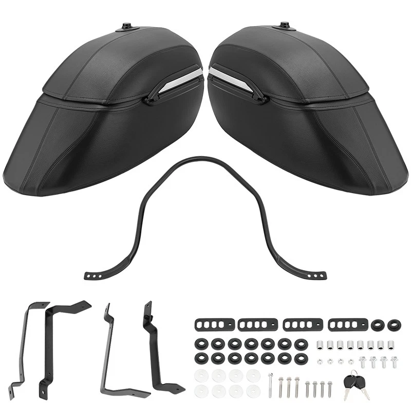 Motorcycle Hard Bags Saddlebags & Heavy Duty Mounting Kit For Yamaha Honda - Image 4 of 4