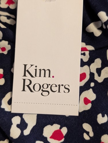 Kim Rogers Navy Red White Floral Dress Size L NWT - Picture 8 of 13
