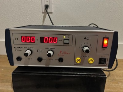 Blue and Gray Pasco SF-9585A Laboratory High Voltage Power Supply w/ test cables