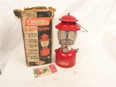 Vtg Coleman Model 200A Single Mantle Red Lantern 200A195  W/ Original Box 11-66