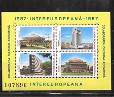 ROMANIA SC#3434 1987 MNH XF EXCELLENT OLD MINT INTEREUROPA SOUVENIR SHEET STAMPS