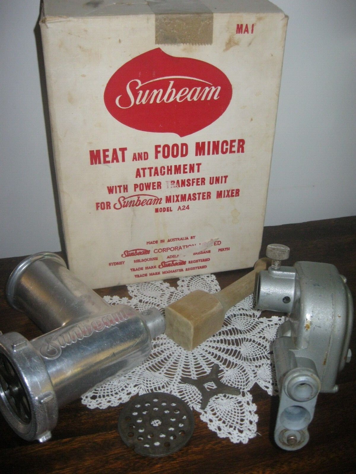 Sunbeam Mixer,Meat & Food Mincer Attachment.Model A24.Made In Australia. eBay