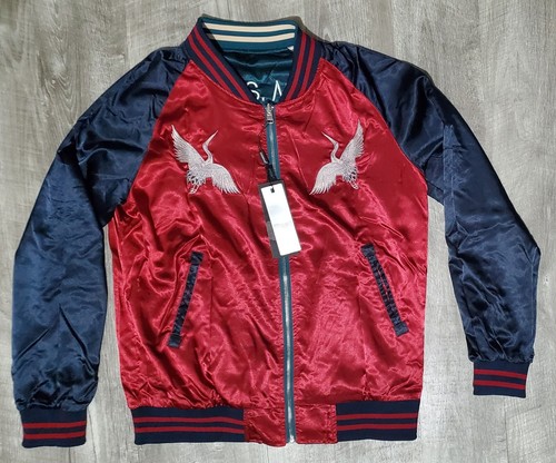 Japan Souvenir Tour Jacket Reversible Satin/Velvet Mens Sz Large - Picture 8 of 11