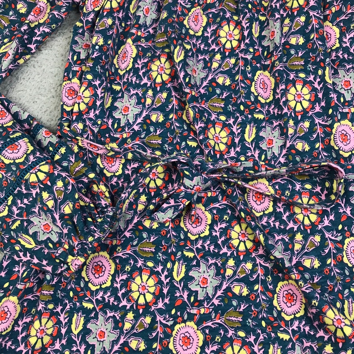 Boden Trim Detal Jersey Dress Womens UK12/US 8 Navy Floral Ruffle Pleated  Midi | eBay