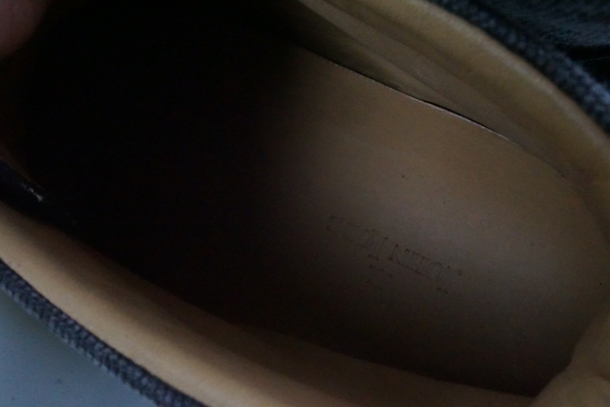John Lobb Winner Boot Ebony Velveteen Charcoal Twill Boots 