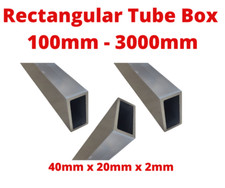 ALUMINIUM RECTANGULAR BOX SECTION 40mm , Custom Length 100mm to 3000mm