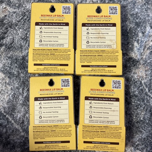 Burt's Bees Beeswax Lip Balm, Set of 2, Ultra Conditioning and Original 4 Pack - Picture 2 of 2