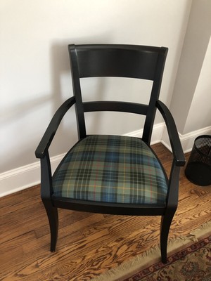 Pottery Barn Black Dining Chair In Holland And Sherry Fabric Ebay