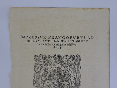 Antikes Titelblatt IMRESSVM FRANCOFVRTI AD MOENVM 1595 Engel Illustration (636) - Picture 3 of 9