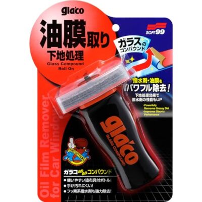 SOFT99 glaco Glass Cleaner removes dirt and oil film from glass surfaces 04101