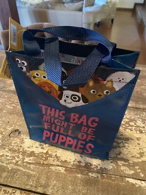 Blue Q Handy Tote Bag Full of Puppies Dog Doggy Doggie Canine Lunch Bag NWT NEW