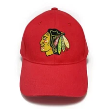 Chicago Blackhawks NHL Hockey Baseball Hat ADJ Red Cap Kick 10 Pro Gear NWOT