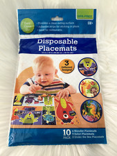 New Disposable Adhesive Placemats BPA Free For Baby Toddler Children, 10-ct Pack