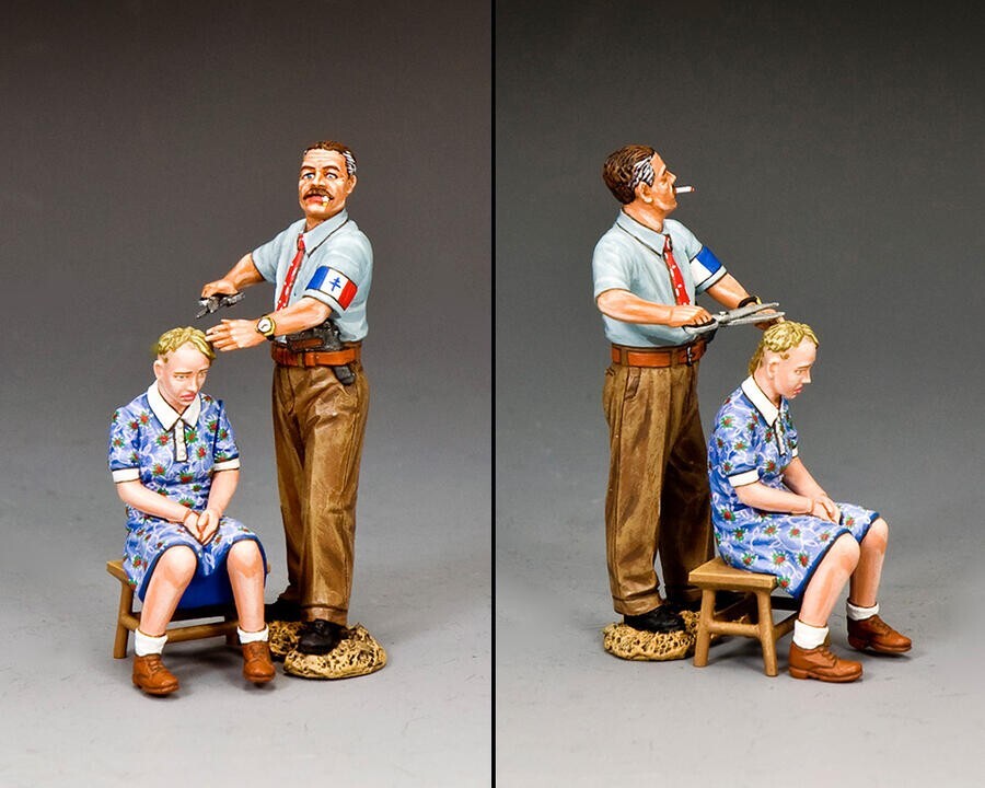 King and Country DD351 The Barber & His Victim Neuf - Soldat de Plomb D-Day 60mm