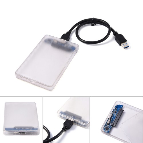 1Pc USB 3.0 Micro External Hard Drive Enclosure Transparent External Case for - Photo 6/12