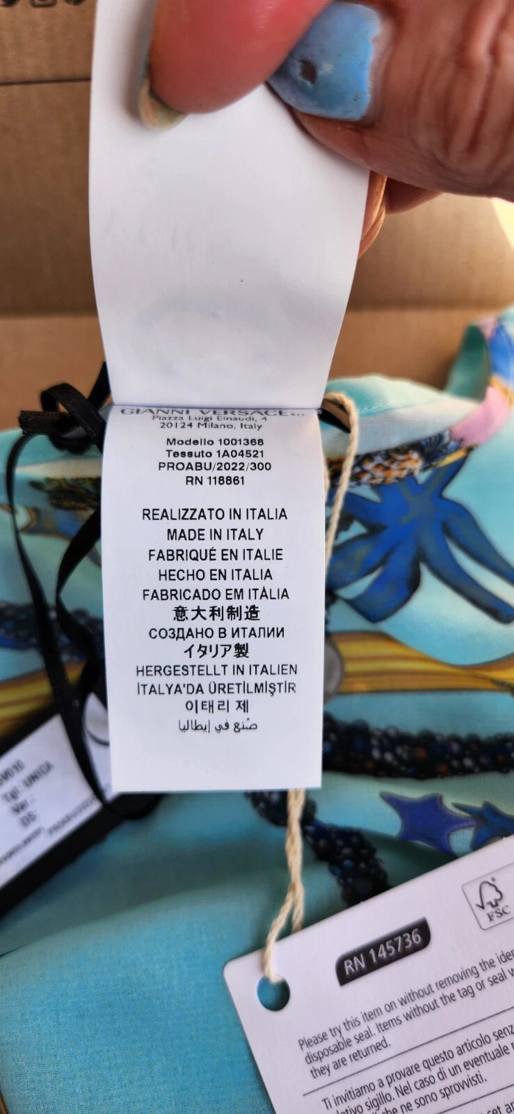 Versace tunica donna Trésor de la Mer copricostume da bagno taglia unica